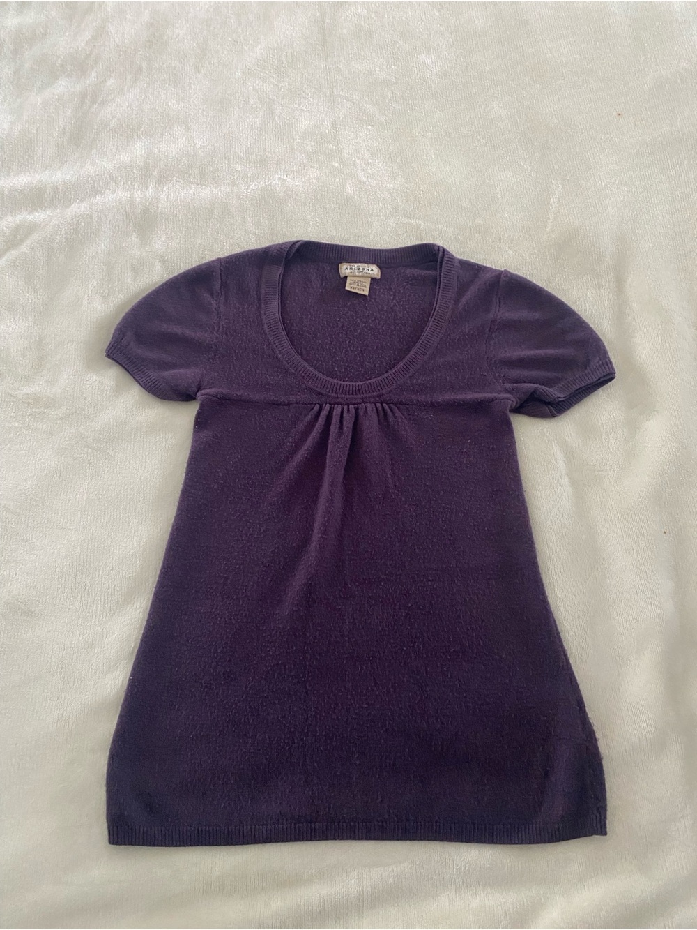 Arizona Jean Company Purple Scoop Neck Short Sleeve Sweater